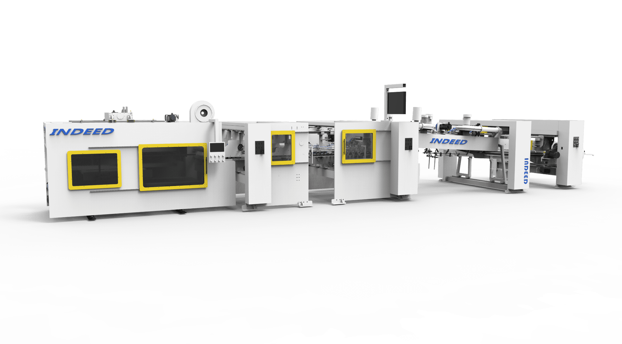  folder gluer stitching machine downward full servo counter ejector type kunshan indeed