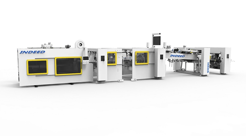  folder gluer stitching machine downward full servo counter ejector type kunshan indeed